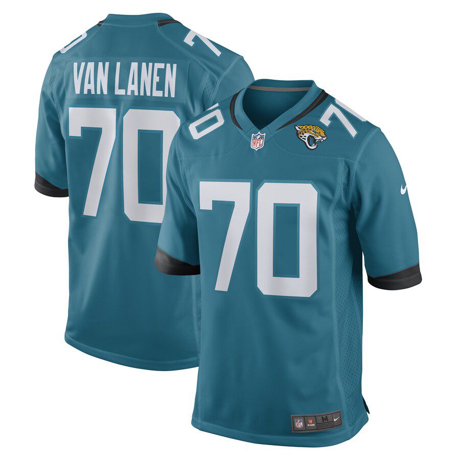 Men Jacksonville Jaguars 70 Cole Van Lanen Nike Teal Game Player NFL Jersey